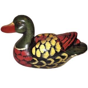 Beautiful Artisan Hand Painted Vintage Ceramic Mallard Duck